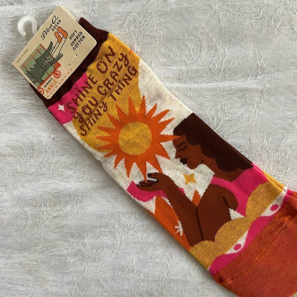 Blue Q Womens Cotton Ankle Socks Shine On You Crazy Shiny Thing